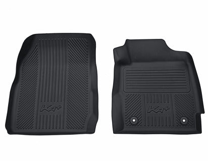 Genuine Rubber Floor Mats tray style with raised edges, front, black - 2196334