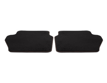 Genuine Velour Floor Mats rear, black with cognac double stitching - 1806051