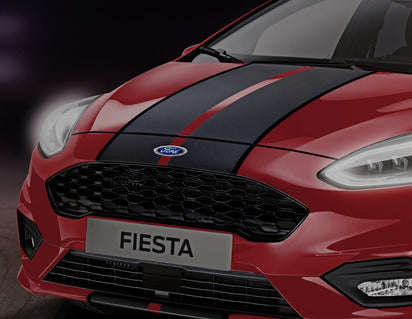 Genuine Decor Stripes for bonnet, matte black / high-gloss black - 2375796