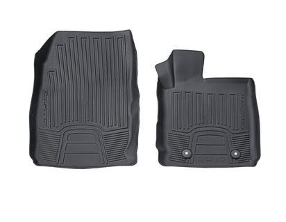 Genuine Rubber Floor Mats in tray style with raised edges, front, black - 2268338
