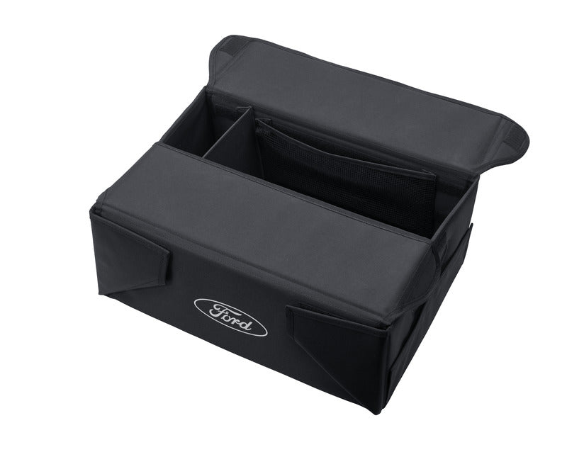 Genuine Foldable Organizer Box black fabric, with white Ford oval on both sides - 2470825
