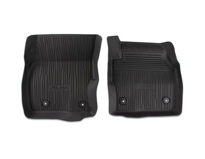 Genuine Rubber Floor Mats tray style with raised edges, front, black - 2114392