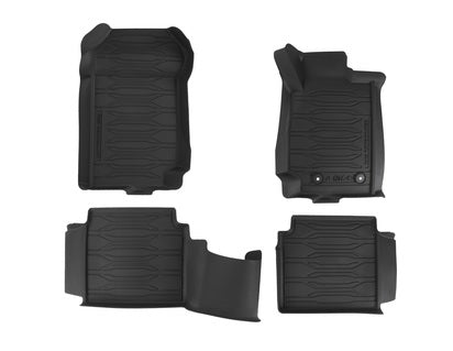 Genuine Rubber Floor Mats front and rear, black, tray style with raised edges - 2286289