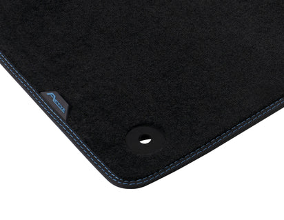 Genuine Carpet Floor Mats front, black with blue stitching - 2750695