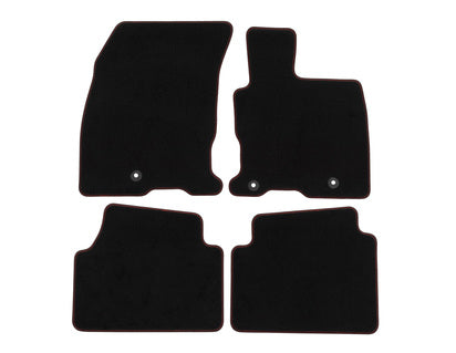 Genuine Premium Velours Floor Mats front and rear, black with double red stitching - 2414805