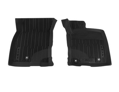 Genuine Rubber Floor Mats in tray style with raised edges, front, black - 2641626