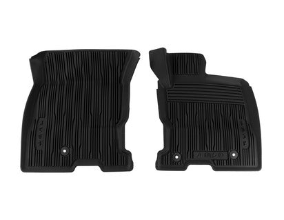 Genuine Rubber Floor Mats in tray style with raised edges, front, black - 2641644