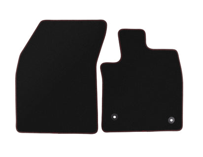 Genuine Velour Floor Mats front, black with red stitching - 2535632