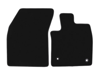 Genuine Velour Floor Mats front, black with grey stitching - 2535634