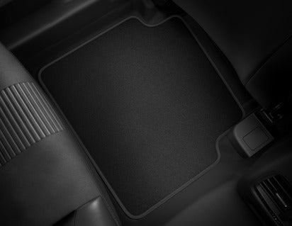 Genuine Velour Floor Mats rear, black with metal grey double stitching - 2761032