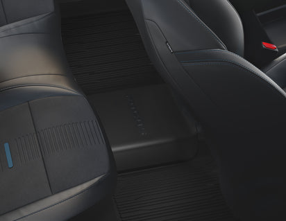 Genuine Rubber Floor Mats tray style with raised edges, rear, black - 2531202