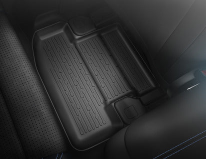 Genuine Rubber Floor Mats front and rear, black, tray style with raised edges - 2645641