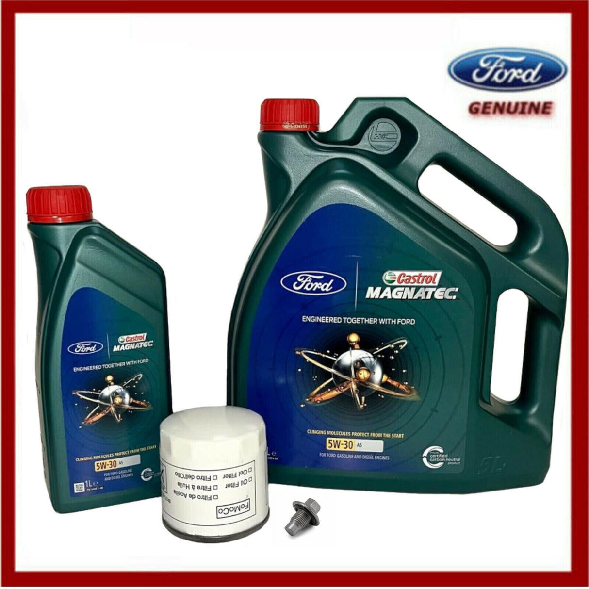 Genuine Ford Transit Custom 2.2 TDCI Oil Service Kit Inc Castrol 5w30