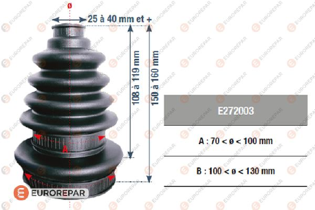 E272003 Eurorepar Drive Shaft CV Boot
