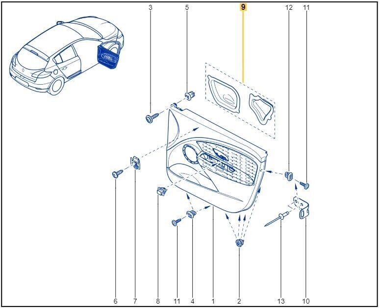 Genuine Renault Megane MK3 Front RH Door Sealing Foil