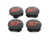 Genuine Ford Focus, Fiesta etc Black Alloy Wheel Centre Caps X4 With Red ST Logo