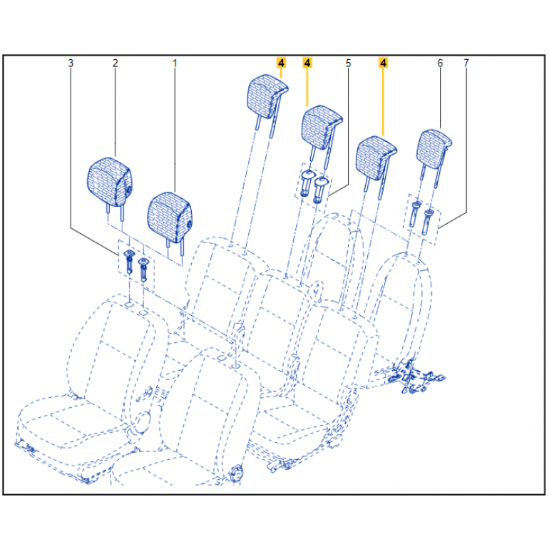 Genuine Renault Scenic III / Grand Scenic III 2nd Row Headrest 864306379R New