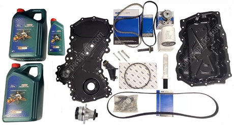 Genuine Ford Transit 2L RWD Full Wet Belt Kit inc 11L Castrol Oil & Water Pump
