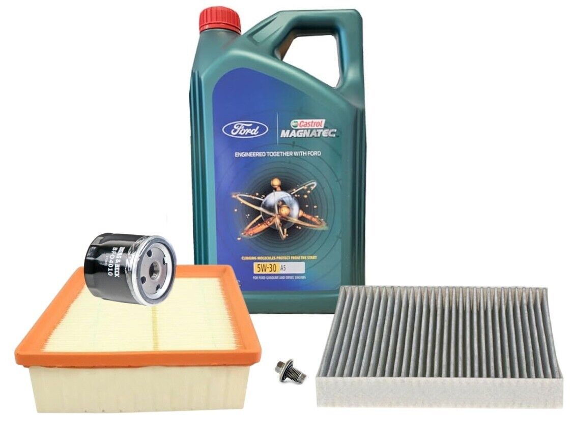 Ford Fiesta Mk7 1.25 Filter Service Kit Inc Genuine Castrol 5W30 Engine Oil