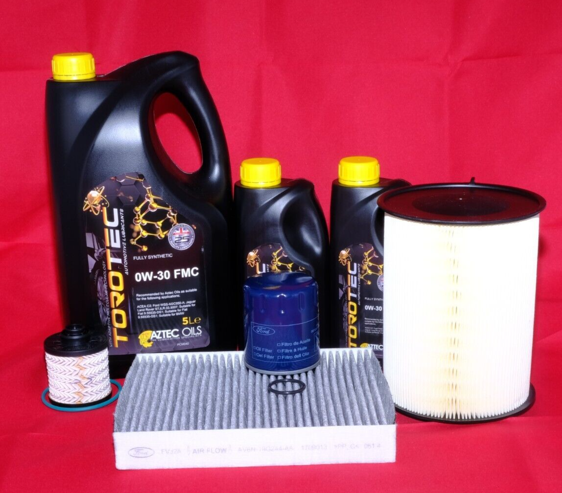 Genuine Ford ST 2.0 TDCi Service Kit Oil Air Cabin Diesel Filter & 7L 0w30 Oil