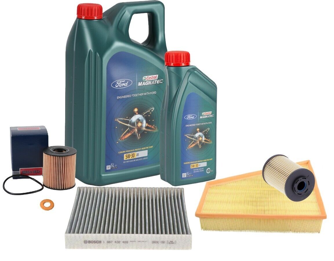 Ford Mondeo MK4 2L DURATORQ Service Kit Inc Genuine Castrol 5w30 Engine Oil