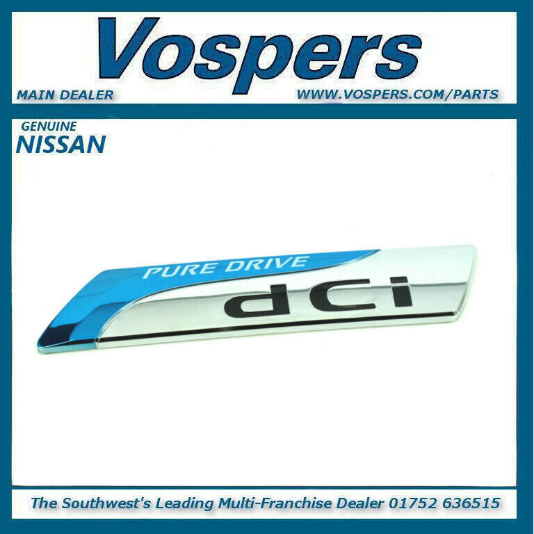 Genuine Nissan Qashqai & Note 'Pure Drive Dci' Decal Badge 90892BH01A