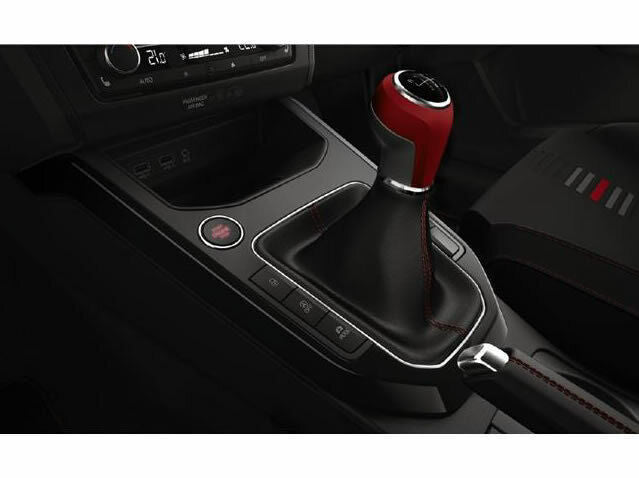 Genuine Seat Leon 2017-2021 5 Speed Leather Gear Knob, Desire Red