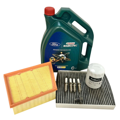 Genuine Ford Fiesta Mk7 1.25 Service Kit Oil Air Cabin Spark Plug & Castrol Oil
