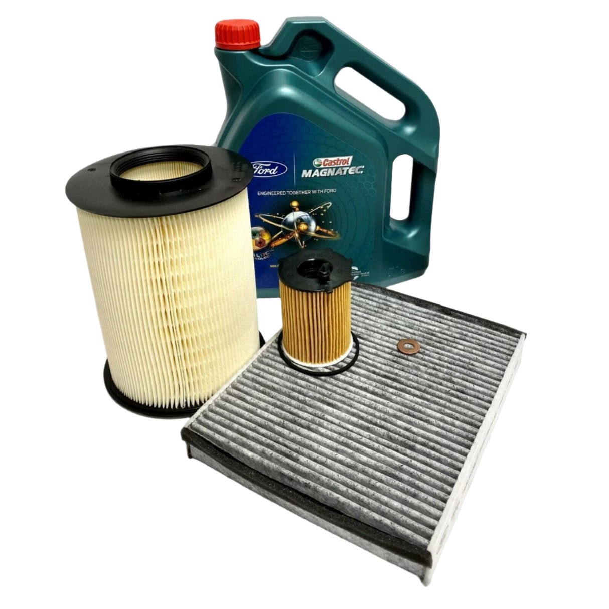 Genuine Ford Focus Mk3 1.6 TDCi Service Kit Oil Air Cabin Filter & 0W30 Oil.
