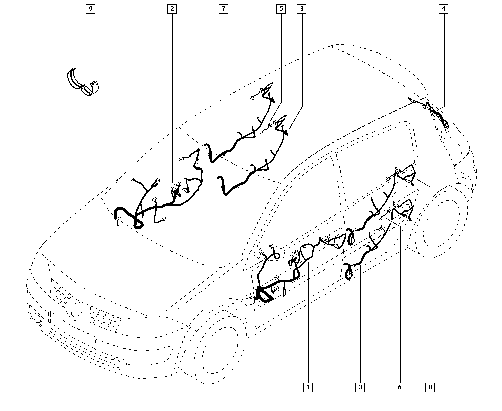 Genuine Renault Megane Mk2 Front Door Wiring Loom 8200397514 New