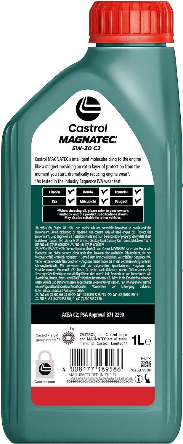 Castrol Magnatec 5W-30 C2 1L Car Engine Oil Dualock Technology, 1 Litre