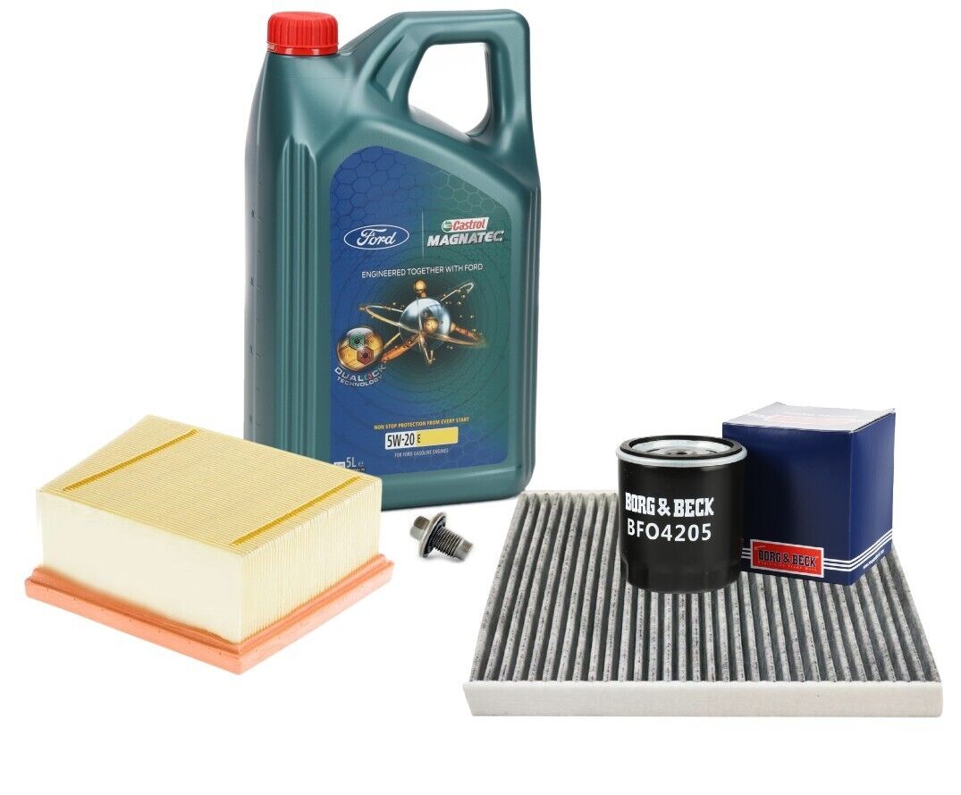 Ford B-Max 12-17 1.0 Service Kit Oil Air Cabin Filters & Genuine Castrol Oil 5L