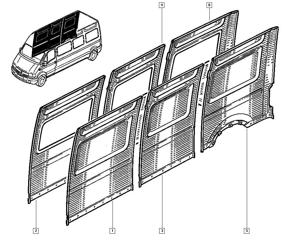 Genuine Renault Master Mk2 & Movano Mk1 RH Rear Side Panel 7750350608