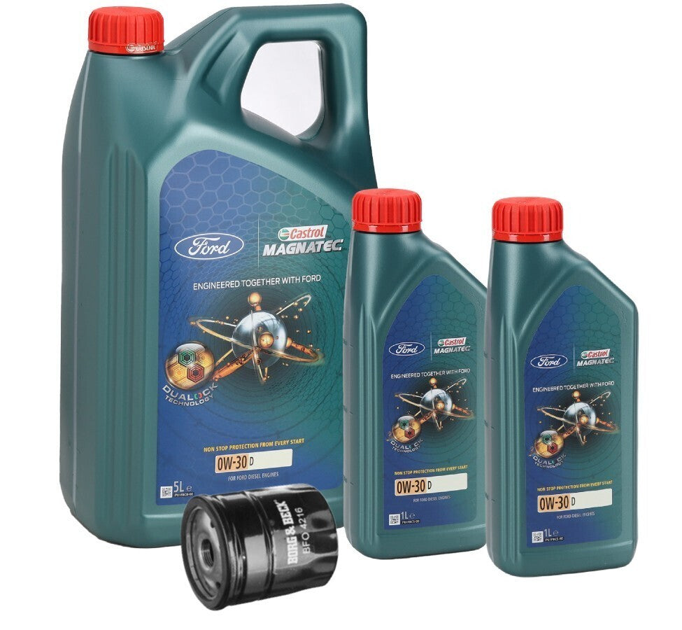 Ford Castrol 0W30 Oil 7L Magnatec Professional & Oil Filter 2L Duratorq
