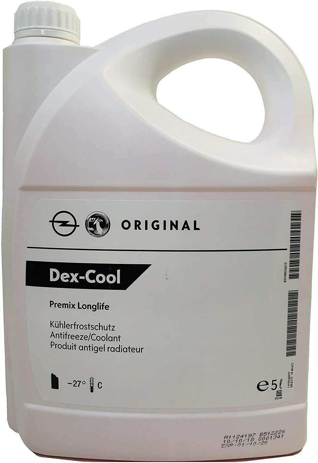 Genuine GM Vauxhall Anti Freeze Coolant Long Life Dex Cool 5 Litre Premix