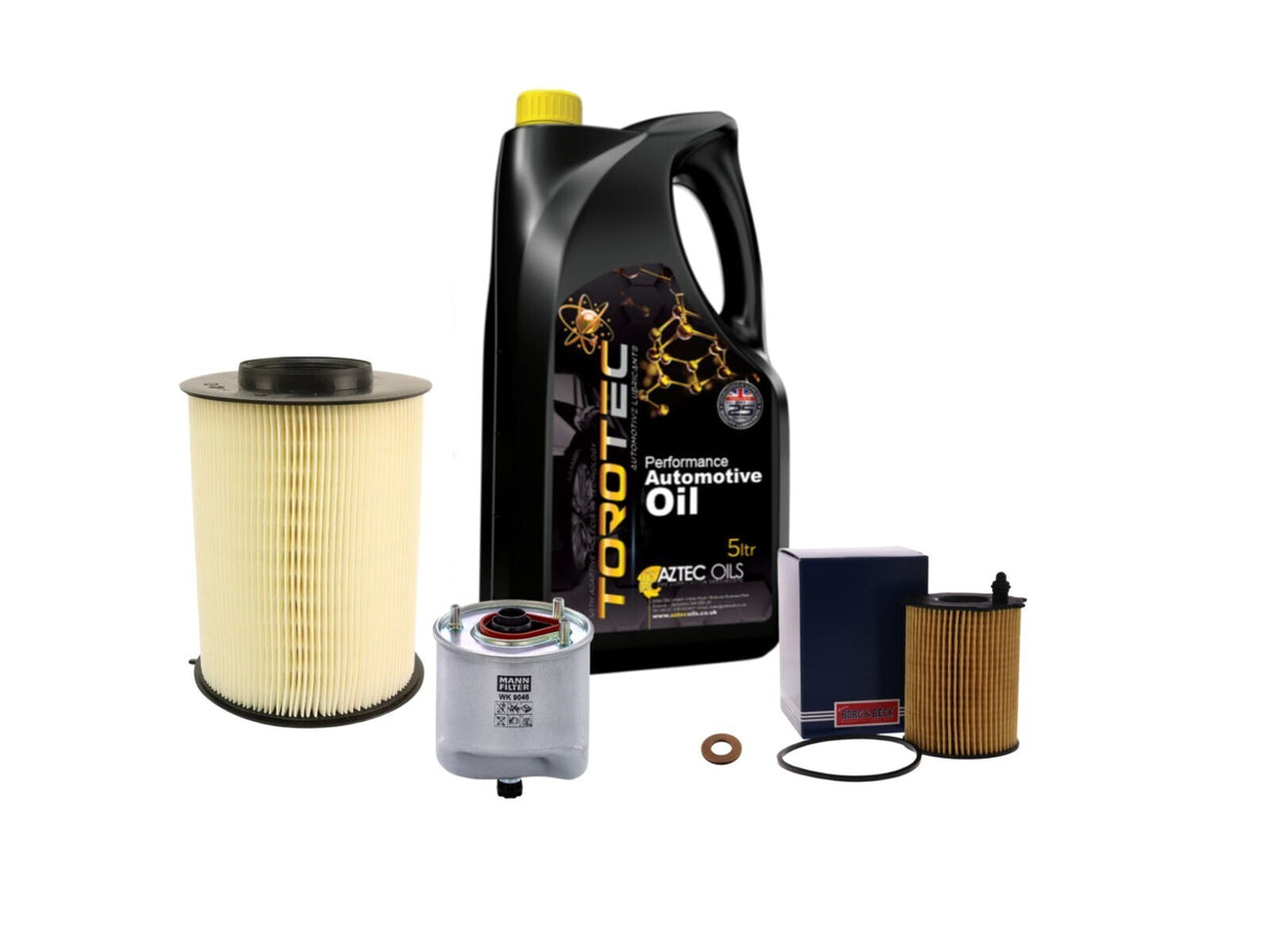 Ford Focus Mk3 1.6 TDCi Service Kit Oil Air Cabin Diesel Filter & Aztec Oil