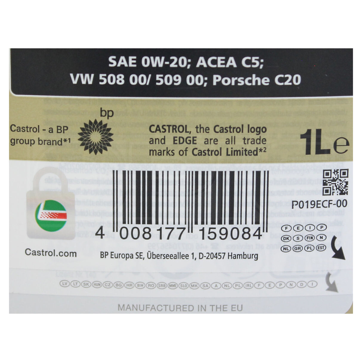 Castrol Edge Professional LL IV FE 0W-20 0W20 Fully Synthetic Engine Oil 1 Litre