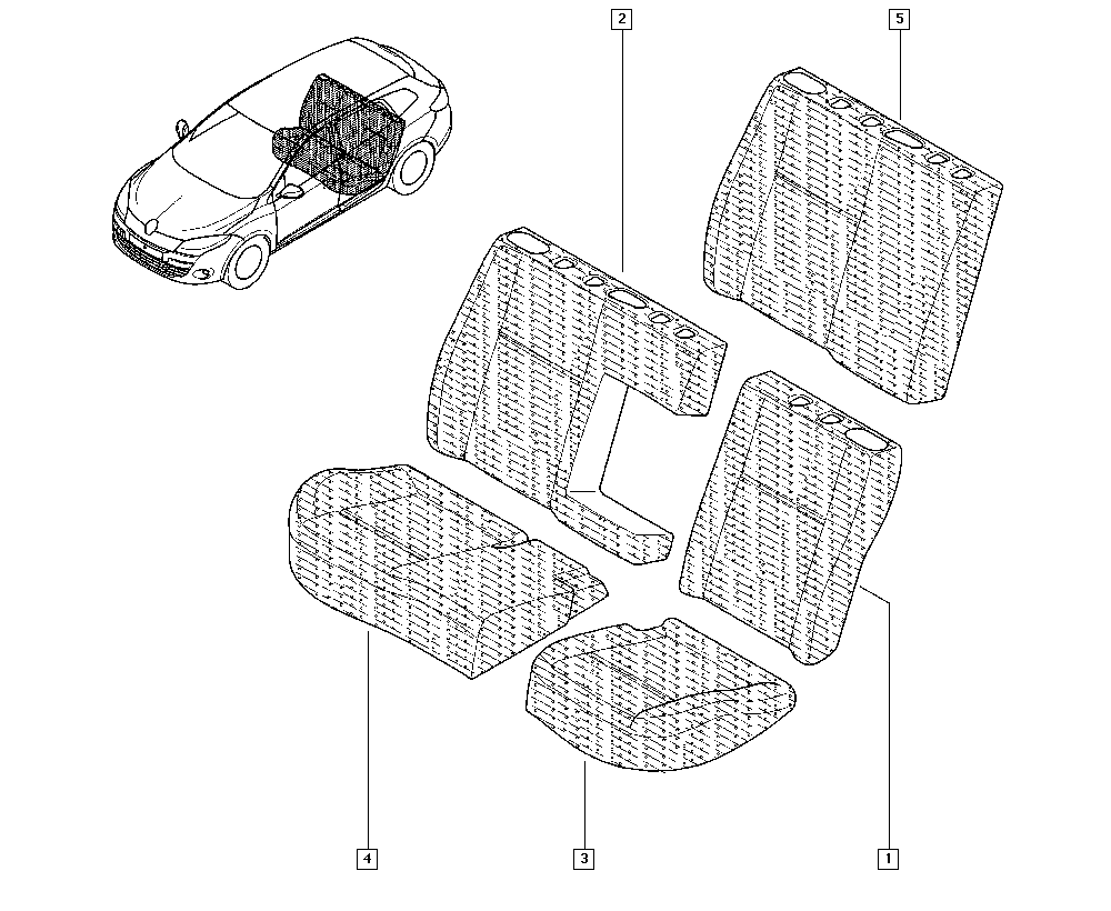 Genuine Renault Megane Mk3 N/S Rear Backrest 886701543R New