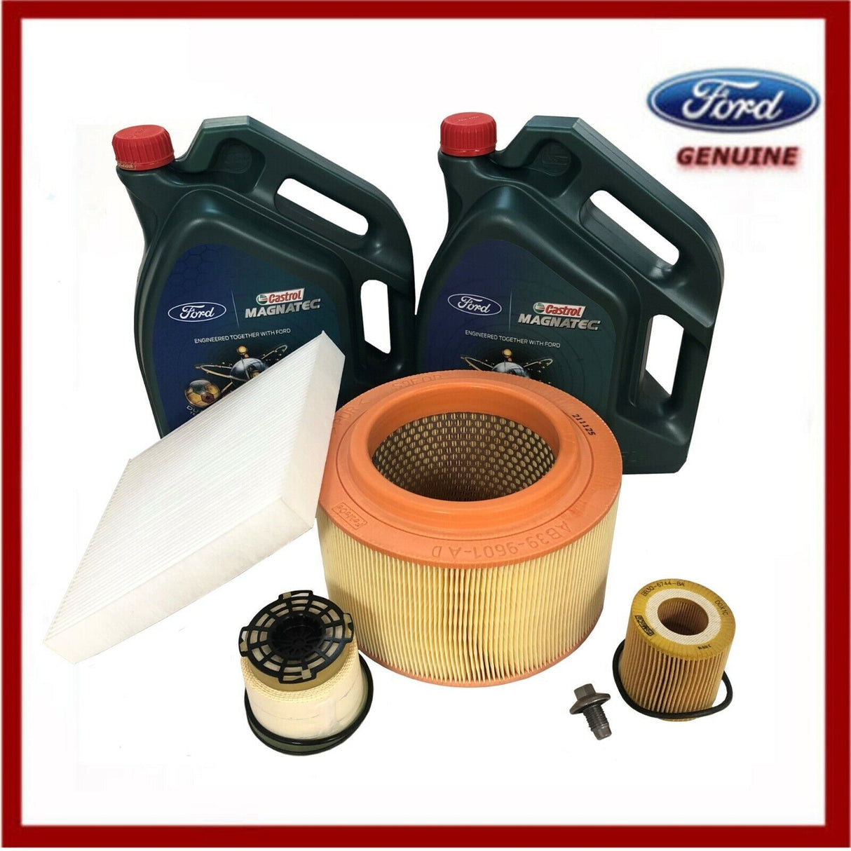 Genuine Ford Ranger 2.2 & 3.2 TDCI Full Service Kit Inc Castrol Engine Oil