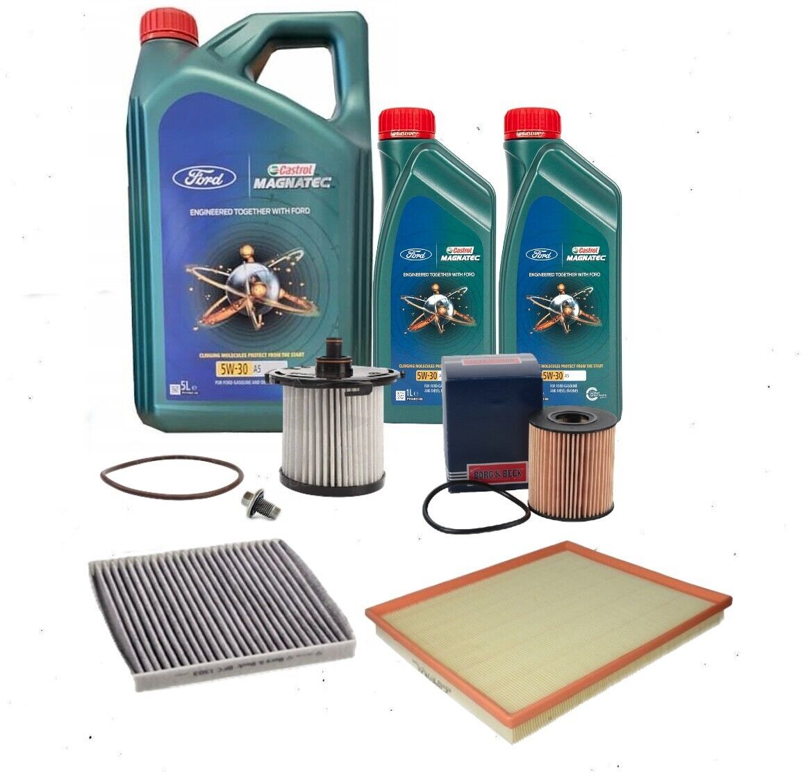 Ford Transit Mk7 2.2 TDCi Service Kit Oil Air Cabin Diesel Filter & Castrol Oil