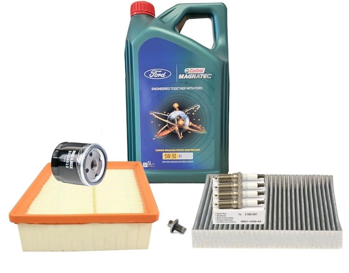 Ford Fiesta Mk7 1.25 Filter Service Kit Inc Genuine Castrol 5W30 Engine Oil