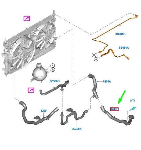 Genuine Ford Transit & Transit Custom 2L EcoBlue Coolant Hose 2547894 NEW