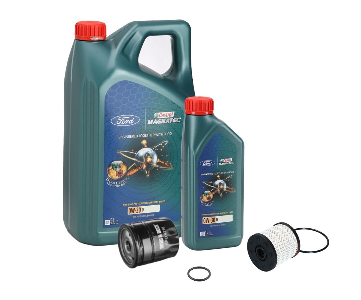 Ford 0W30 Castrol Oil 6L, Oil Filter & Fuel Filter 2L Duratorq