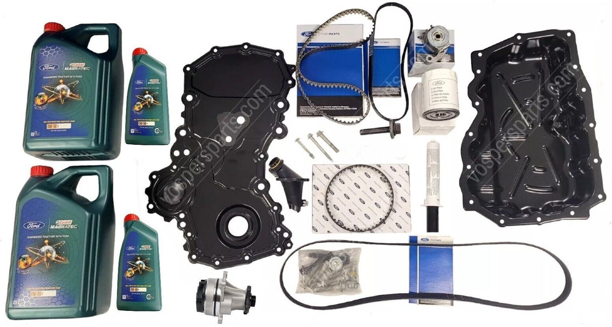 Genuine Ford Transit 2L RWD Full Wet Belt Kit inc 12L Castrol Oil & Water Pump