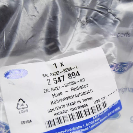 Genuine Ford Transit & Transit Custom 2L EcoBlue Coolant Hose 2547894 NEW