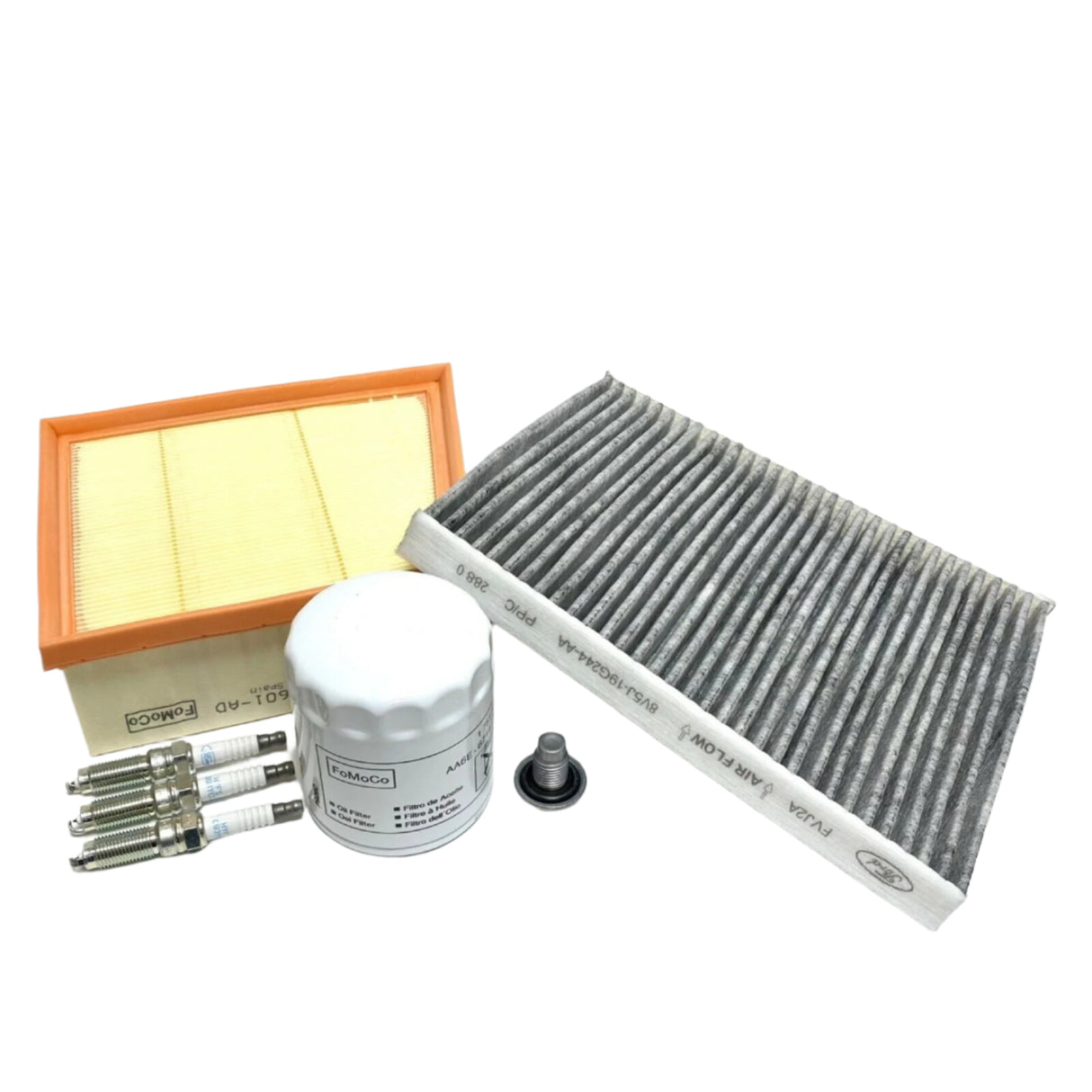 Genuine Ford Fiesta Mk8 1.0 Service Kit Oil Air Cabin Filter Spark Plugs New!