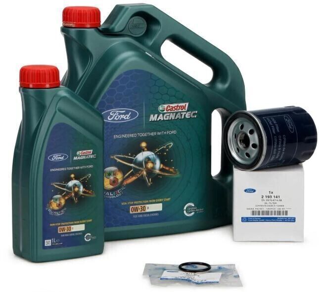 Genuine Ford Castrol 0W30 Oil 6L Magnatec Oil & Oil Filter & Washer 2L Duratorq