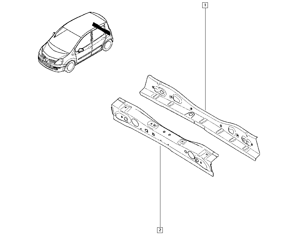 Genuine Renault Modus / Grand Modus Rear Skirt Lining (number 2) 7751475630 New