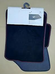 Genuine 108 Carpet Floor Mats x4 Red Stitching OBS