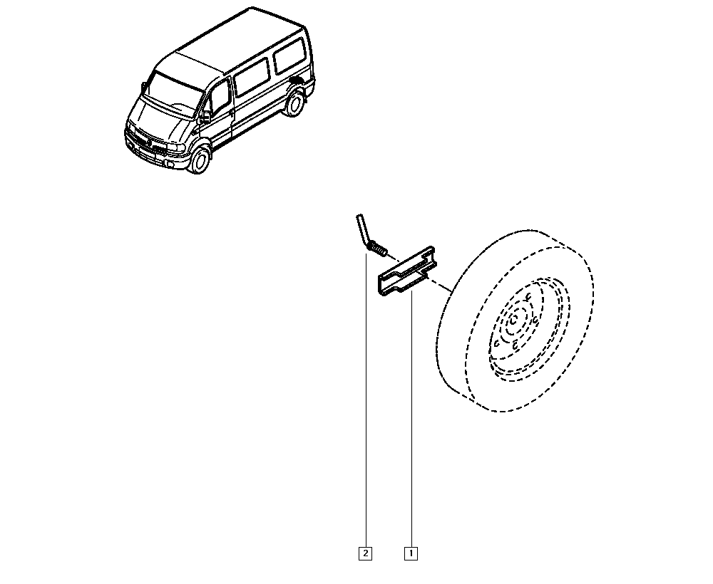 Genuine Renault Master MK1/2 Spare Wheel Fixing Bolt